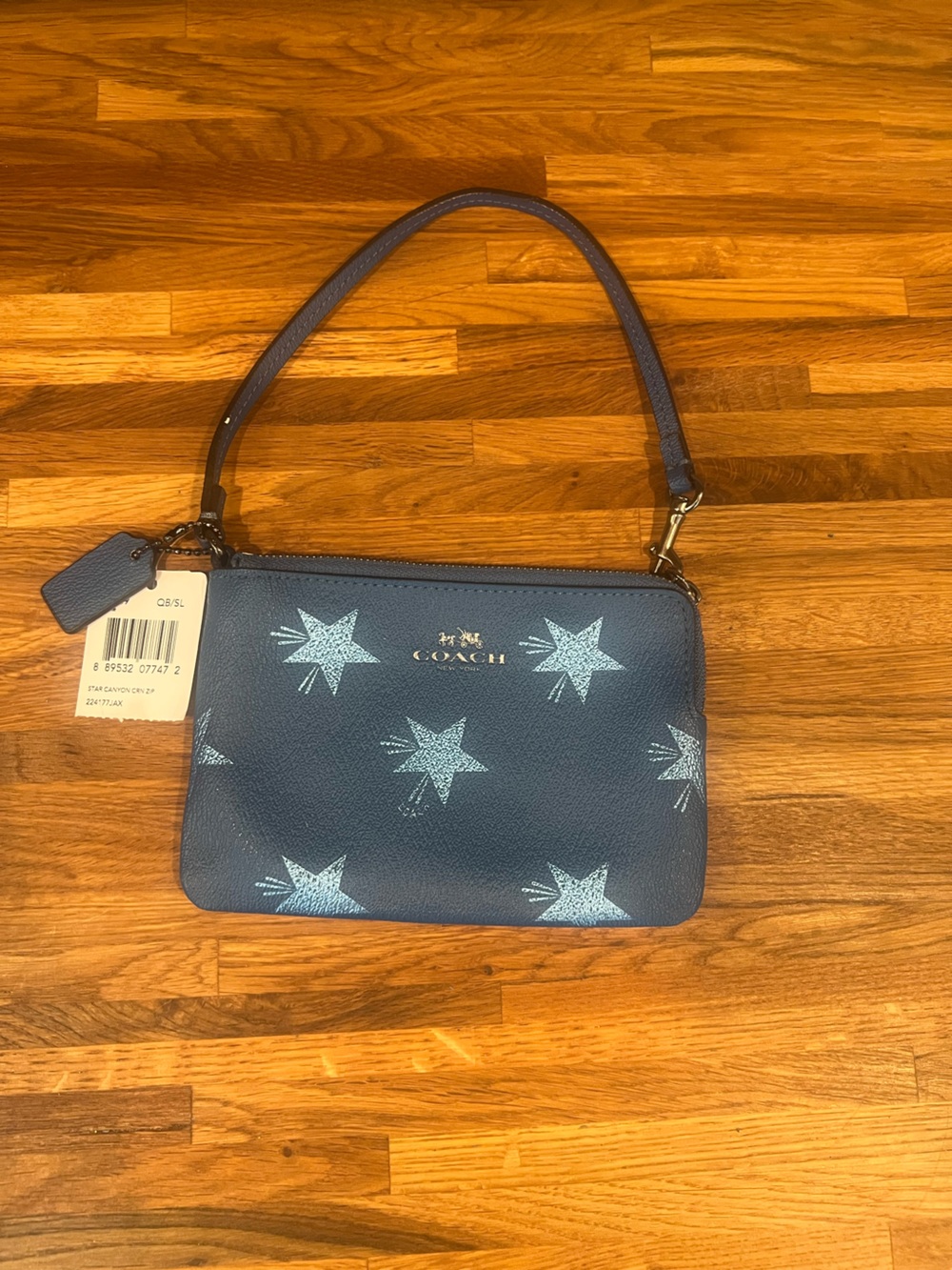 Coach Limited Edition Star Canyon Print Leather Wristlet - Slate Blue - Picture 4 of 5
